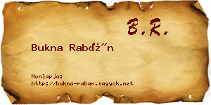Bukna Rabán névjegykártya